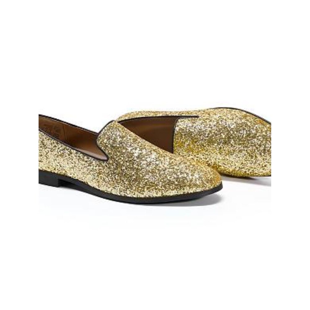 ShoeDazzle Point-Toe Women Loafers Gold Silver Avalene Glitter Flats Ombré Sz7.5